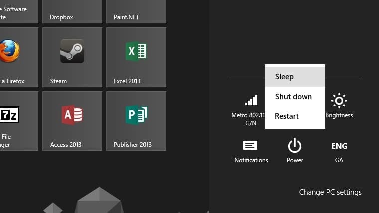 Stop Windows 8 turning off instead of going into sleep mode