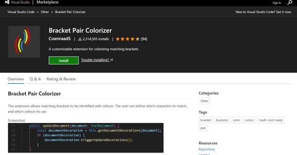 Use Bracket Pair Colorizer to match bracket pairs