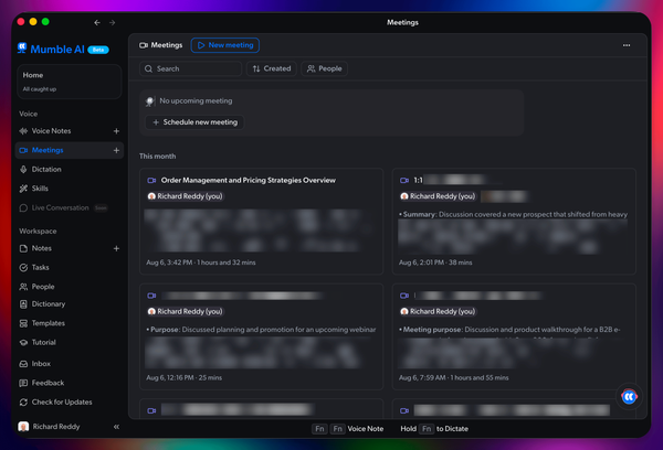 Mumble AI might be the best meeting summary app I've used on Mac